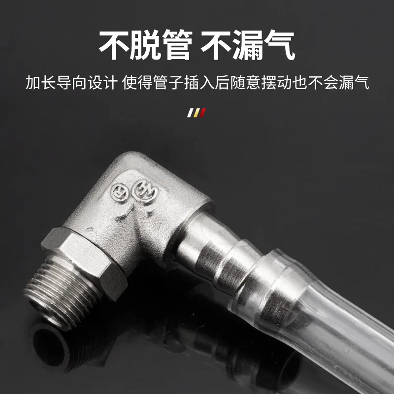 Brass Nickel Plated Rotary Pagoda Elbow Pneumatic 1/2/3/4-point Splice Outer Wire Bamboo Green Right Angle Pipe Joint