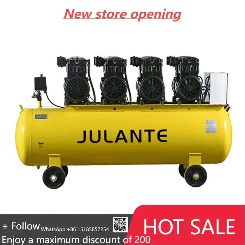 

Silent Oil Free Industrial Compressors 8bar 220v 1400rpm 2.2kw 120L Portable air compressor machine