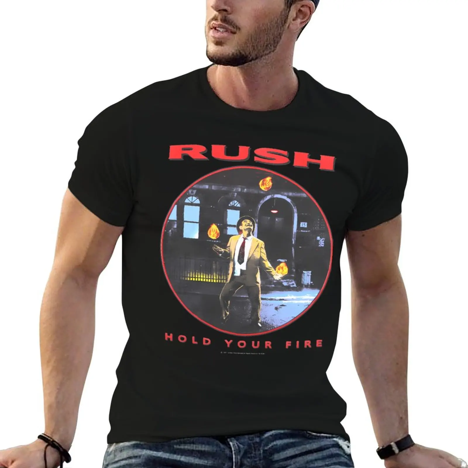 

Tour t cotton t shirts Fire man Your man Vintage anime shirts Concert for 1987 Hold T-Shirt Rush