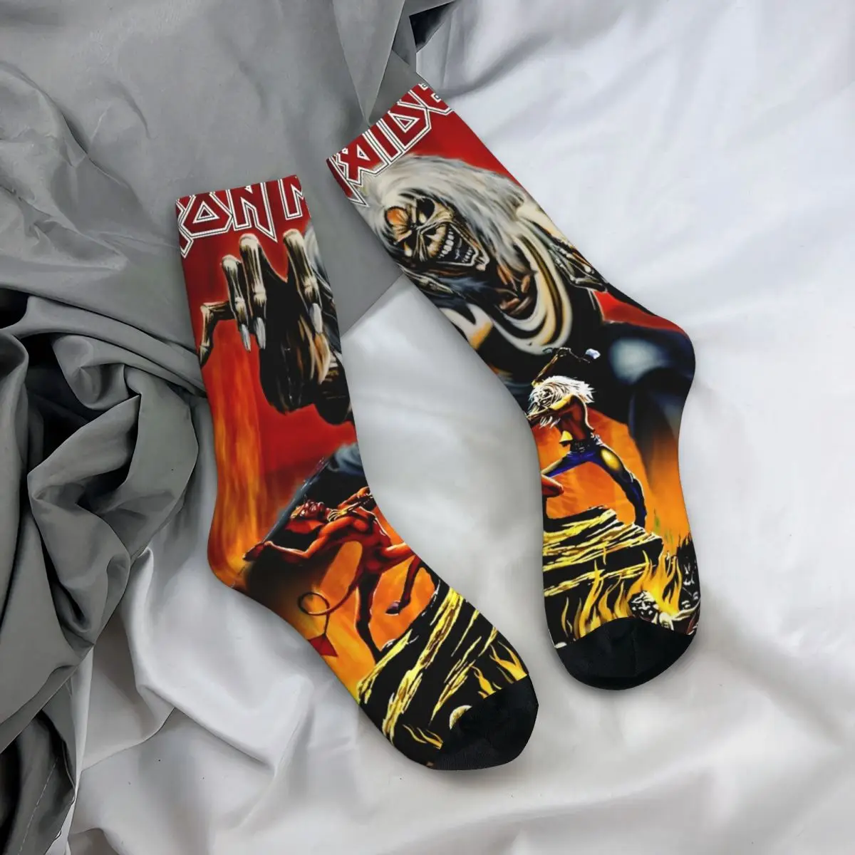 

Iron Maidens Socks Creazy Design Harajuku Stockings Men's Soft Outdoor Socks Winter Custom Non Slip Socks