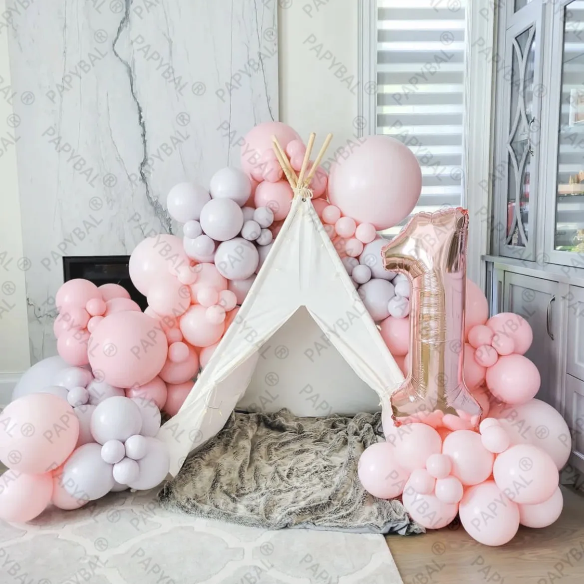 99PCS 32inch Rose Gold Number Foil Balloons For Girls Birthday Party Arch Garland Kit Decors Kids Pink Tent Theme Gifts Supplies