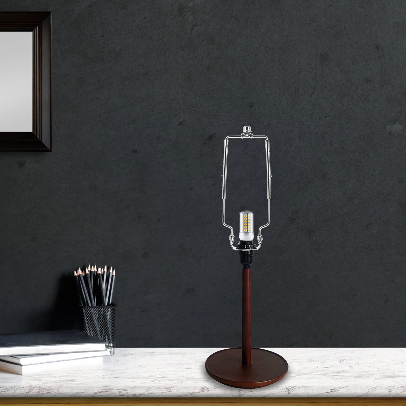 

Adjustable Lamp Shade Holder Harp Set Cast Iron Sturdy Diy Floor Table Lamp Repair Kit Parts Adapter Frame Home Living Room Cafe
