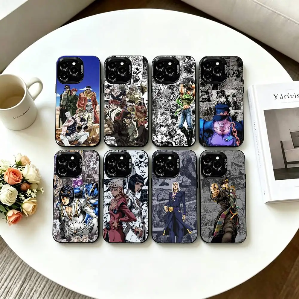 

Anime Jojos Bizarres Adventures Phone Case For iPhone 17,16,15,14,13,12,11 Plus,Pro Max,XS,Colorful Silver Black Cover
