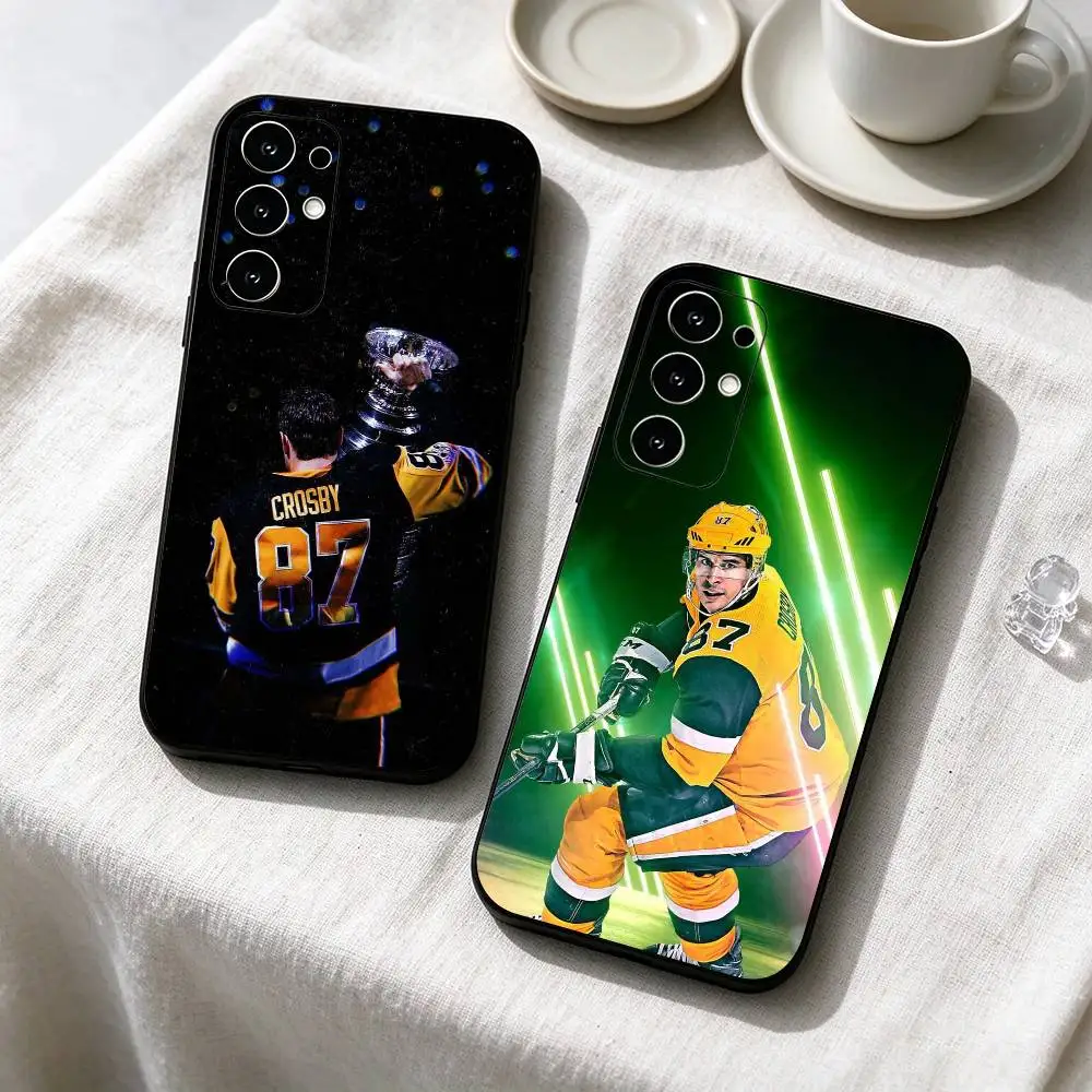 Hockey Player Sidney-Y Crosby  Phone Case For Samsung S26,S25,S24,S23,S22,S21,S30,Ultra,Plus,Fe,Lite,Note,10,Black Cover