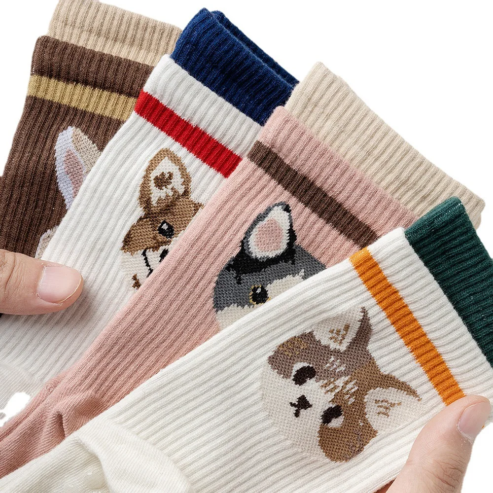 1 paio di calzini da yoga da donna cartoni animati antiscivolo in silicone palestra pilates balletto fitness calzini sportivi in cotone protezione per 5 dita ad asciugatura rapida