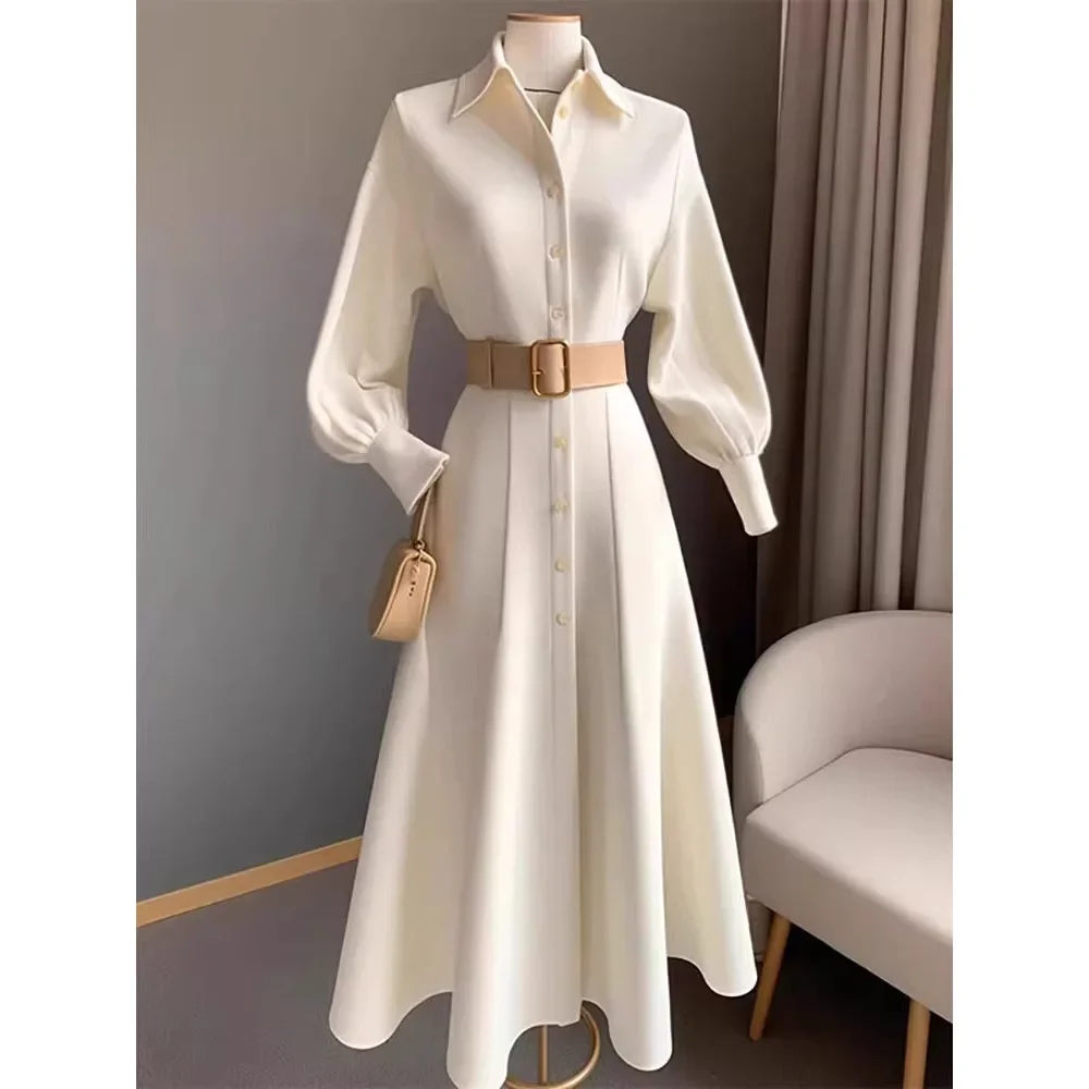 Elegant French Style High-End Feel Petite White Dress For Women Spring 2024 New Arrival Perfect For Formal Occasions