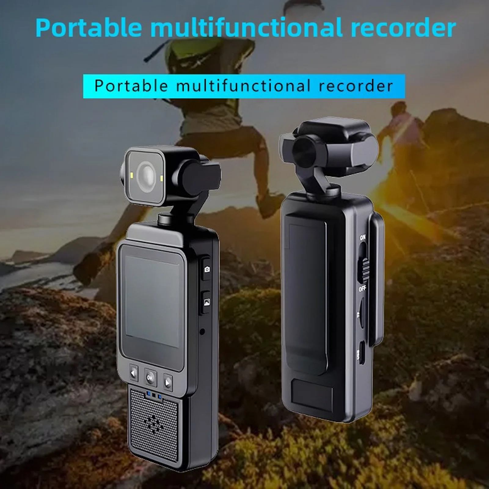 1080P Camera Vlog Camcorder Multi Axis Stabilization 270 Degree and 180 Degree Lens Rotation Multifunctional