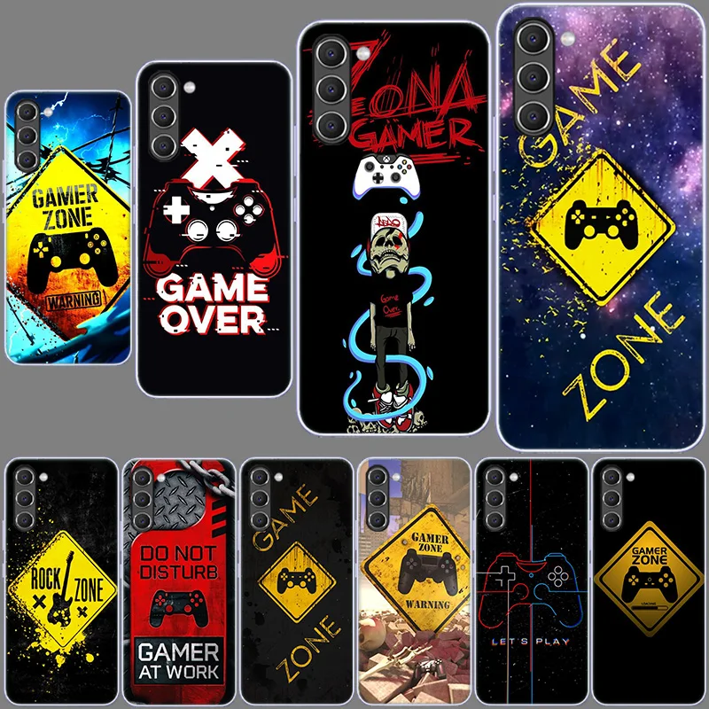 Gamer Zone Traffic Sign Game Handle Phone Case for Samsung A54 A14 A24 A34 5G Galaxy A02S A03S A04S A12 A22 A32 A52 A72 A13 A23