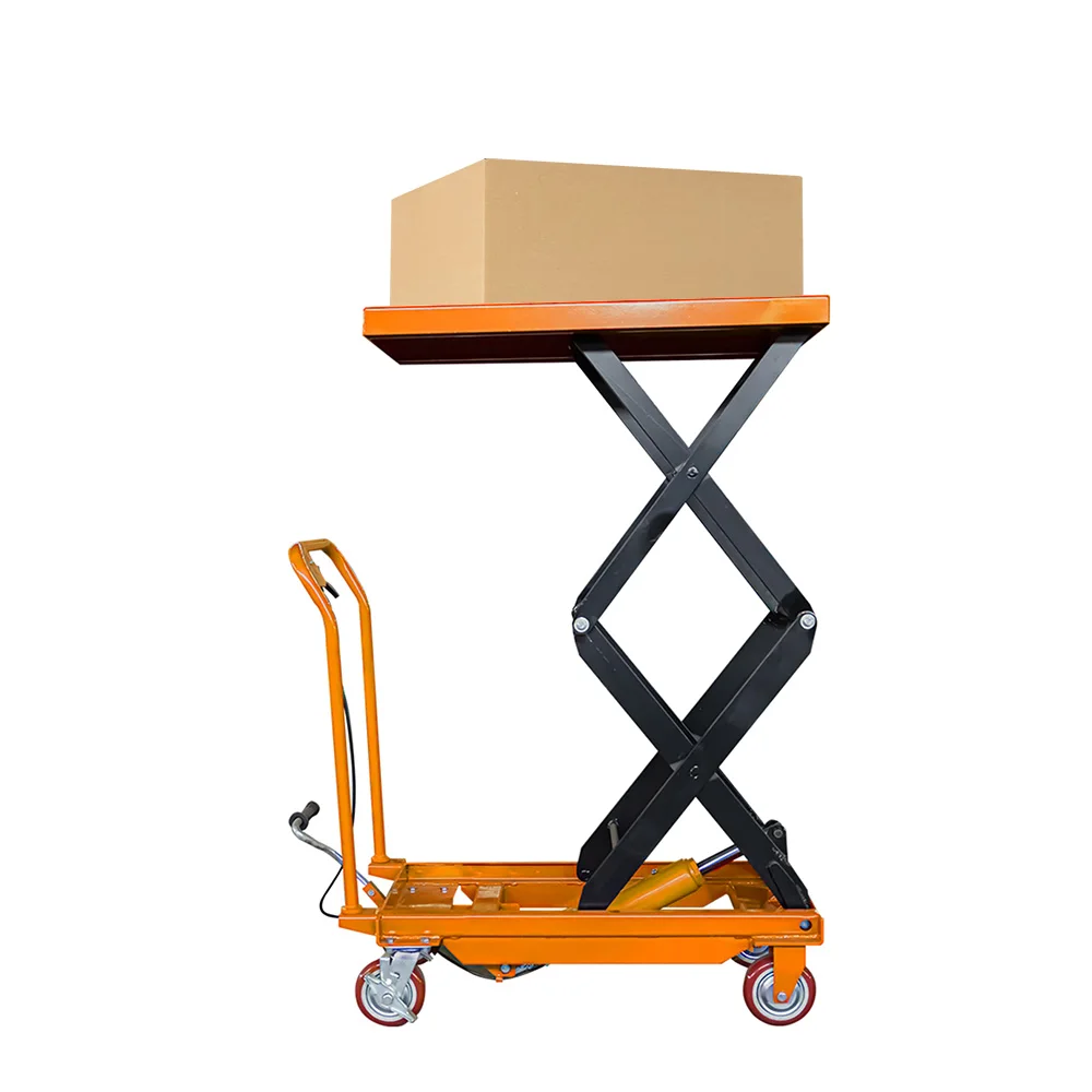 

High Lifting Height 1400mm-1700mm and Loading Capacity 1000kg Manual Hydraulic Double Scissors Lifting Platform