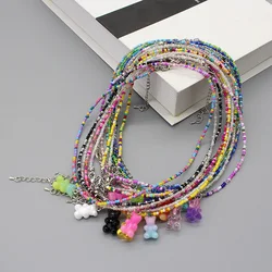Gummy  Choker Korean Fashion  Charm Colorful Diy Handmade Seed Beads Pendant Necklace Women Jewelry Boho Beach Accessories