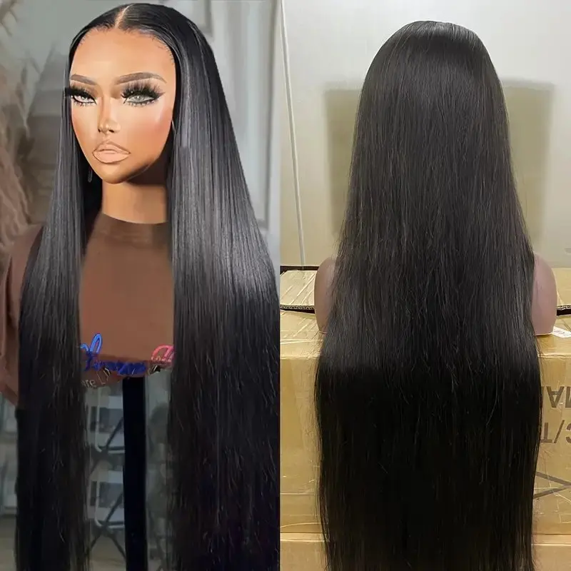 Rosabeauty 13x6 Straight Lace Front Wig 100% Human Hair Wig 40 Inch 13X4 Frontal 5X5 Glueless Ready to Wear Wigs 250% For Women