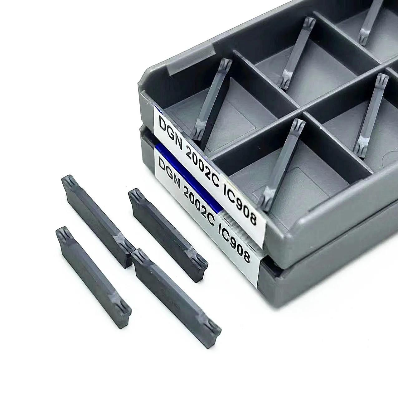 10 buah alat Grooving kualitas tinggi DGN2002C IC908 2002J IC908 sisipan karbida semen CNC grooving DGN 2002J untuk alat pemotong