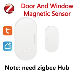 Tuya Zigbee-Capteur de porte et poignées de fenêtre, capteurs magnétiques intelligents, sécurité à domicile, protection, moniteur à distance