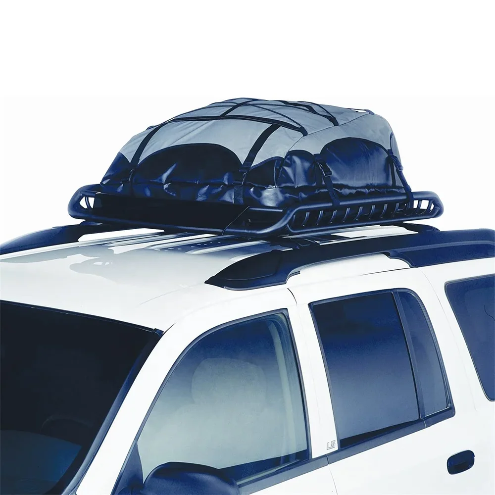 

Black Roof Rack Cargo Basket Carrier with Universal Extension Car Top Luggage Holder Truck Cars