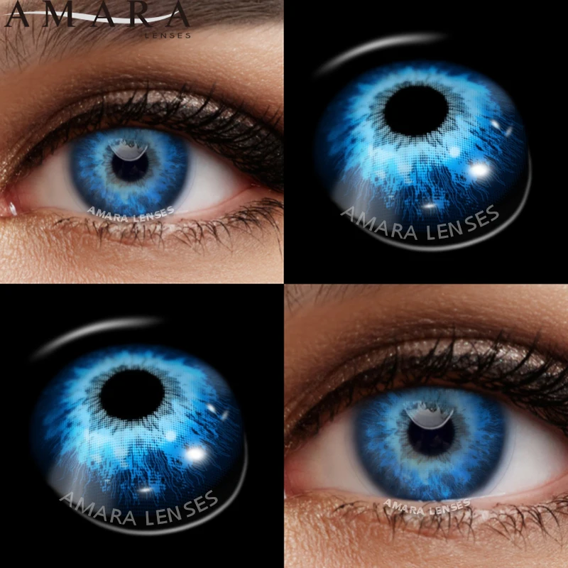 AMARA Color Contact Lenses For Eyes 1Pair Anime Cosplay Colored Lenses Blue  Halloween Lenses Contact Lens Beauty Makeup