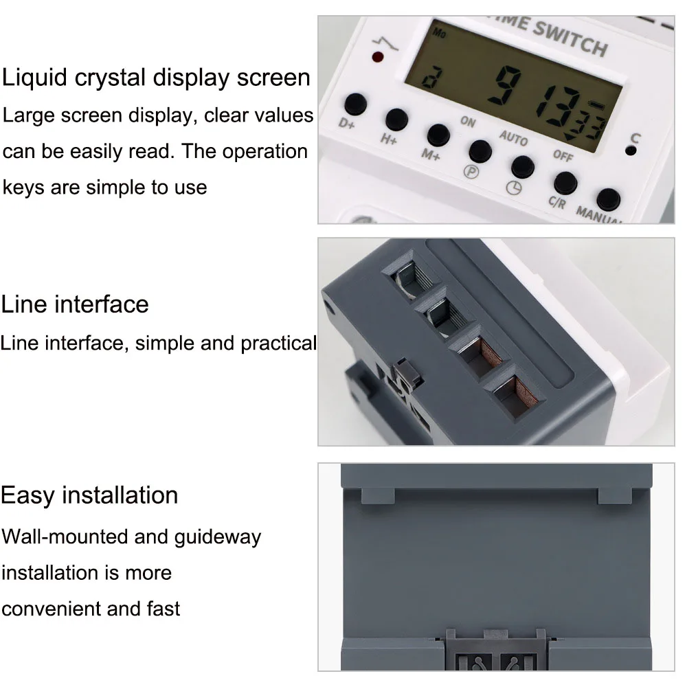 

28 Groups Number Setting Timing Switch 220V Timing Switch Time Controller Programmable Time Controller Switch Relay LCD Display