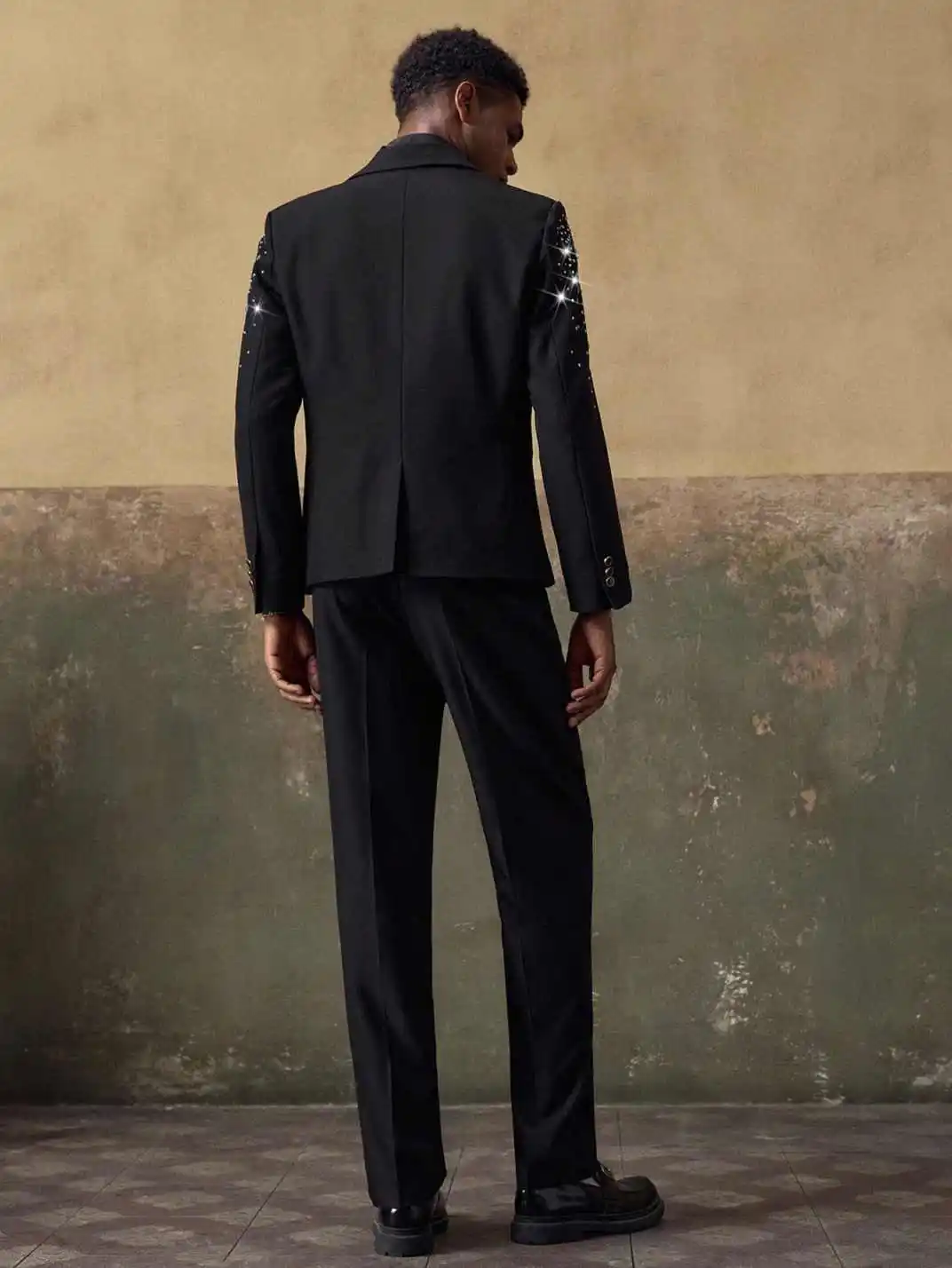 سباركلي بلورات الرجال الدعاوى 2 قطعة واحدة الصدر بلغت ذروتها التلبيب العريس الزفاف البدلات الرسمية الكلاسيكية صالح عشاء حفلة مخصص #4