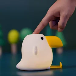 New  Bird Silicone Patted Small Nightlight USB Cute Atmosphere Small Nightlight Living Room Bedroom Bed Duckling Nightlight