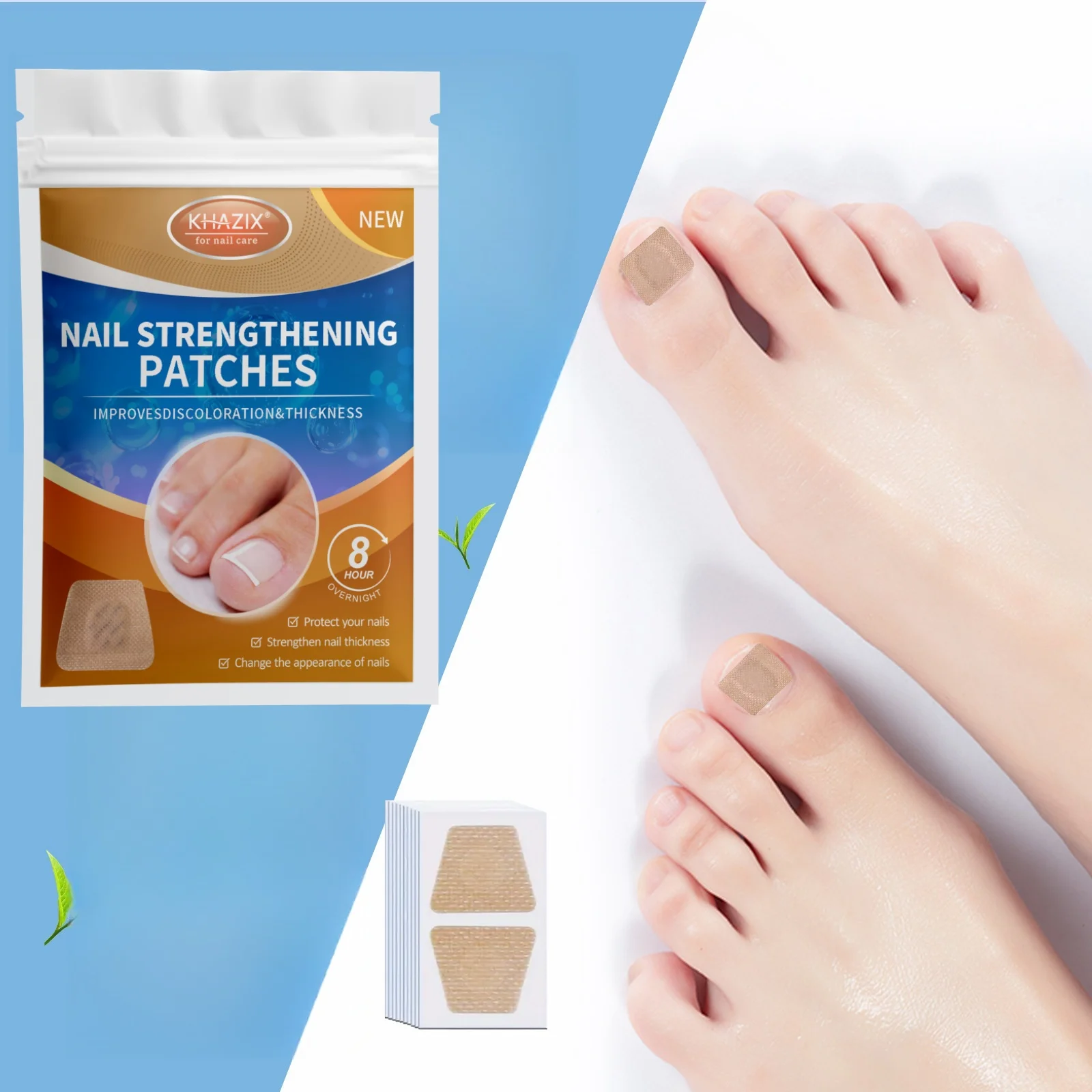 32 peças de remendos para cuidados com as unhas dos pés, remendos protetores, remendos corretivos, remendos corretivos para unhas dos pés e fortalecimento das unhas dos pés