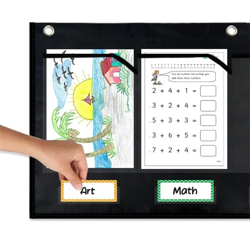 교사 숙제 보관 차트 포켓 차트, 벽 걸이식 사무실 일정, 초등학교용 종이 포켓 차트