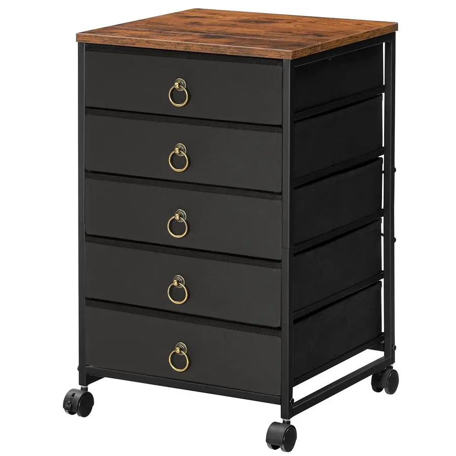 

5Drawer Chest, Office File Cabinet with Drawers, Rolling Printer Stand, Filing Cabinet for Living Room, Home Office, Nonwovens