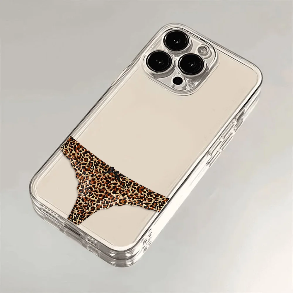 Leopard print Briefs Bikini Phone Case For iPhone 16 15 14 13 12 11 Pro Max Mini X XS SE 7 Plus 16E Shockproof Transparent Cover - Image 5