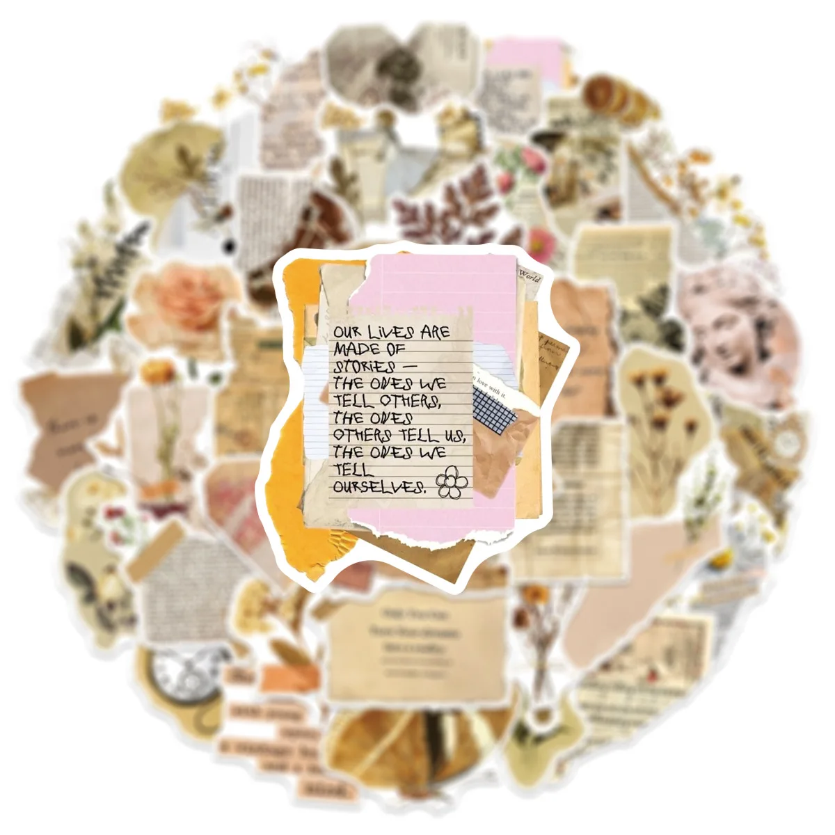 50 Pezzi Adesivi Stile Retrò a Pagina di Libro Incompleta, Graffiti per Skateboard, Quaderni, Tazze, Custodie per Cellulari, Impermeabili, Regalo Giocattolo