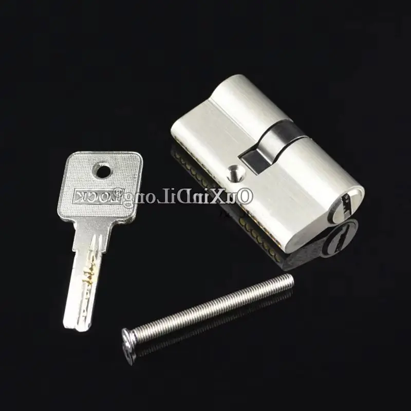 

New 4Piece Solid Brass European Mortise Door Lock Cylinder Large Double Open Lock Core Lock Gall Repair Parts+Key (Keys Alike)