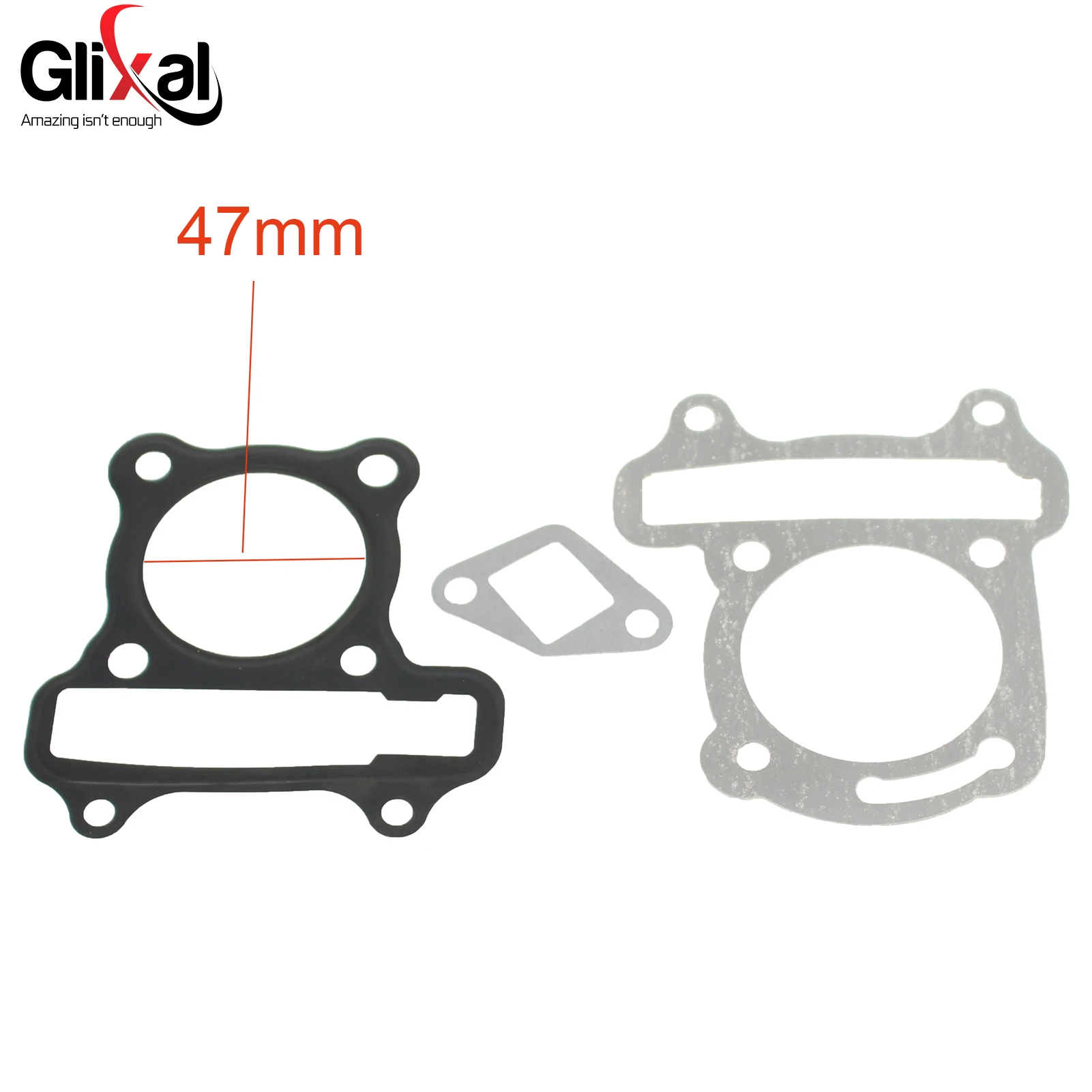 Glixal GY6 50cc 60cc 80cc 100cc 105cc Hoofd en Basis Cilinder Pakking Set voor 139QMB 139QMA 4-takt Gas Scooter Bromfiets ATV Motor