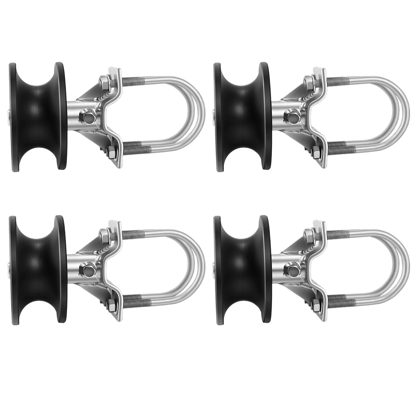 4pcs Nylon Sliding Gate Rollers Nylon Rolling Gate Track Wheel Rollers W/H-Shaped Wheel Groove 4in Square Post X 2in Fence Frame - view 2