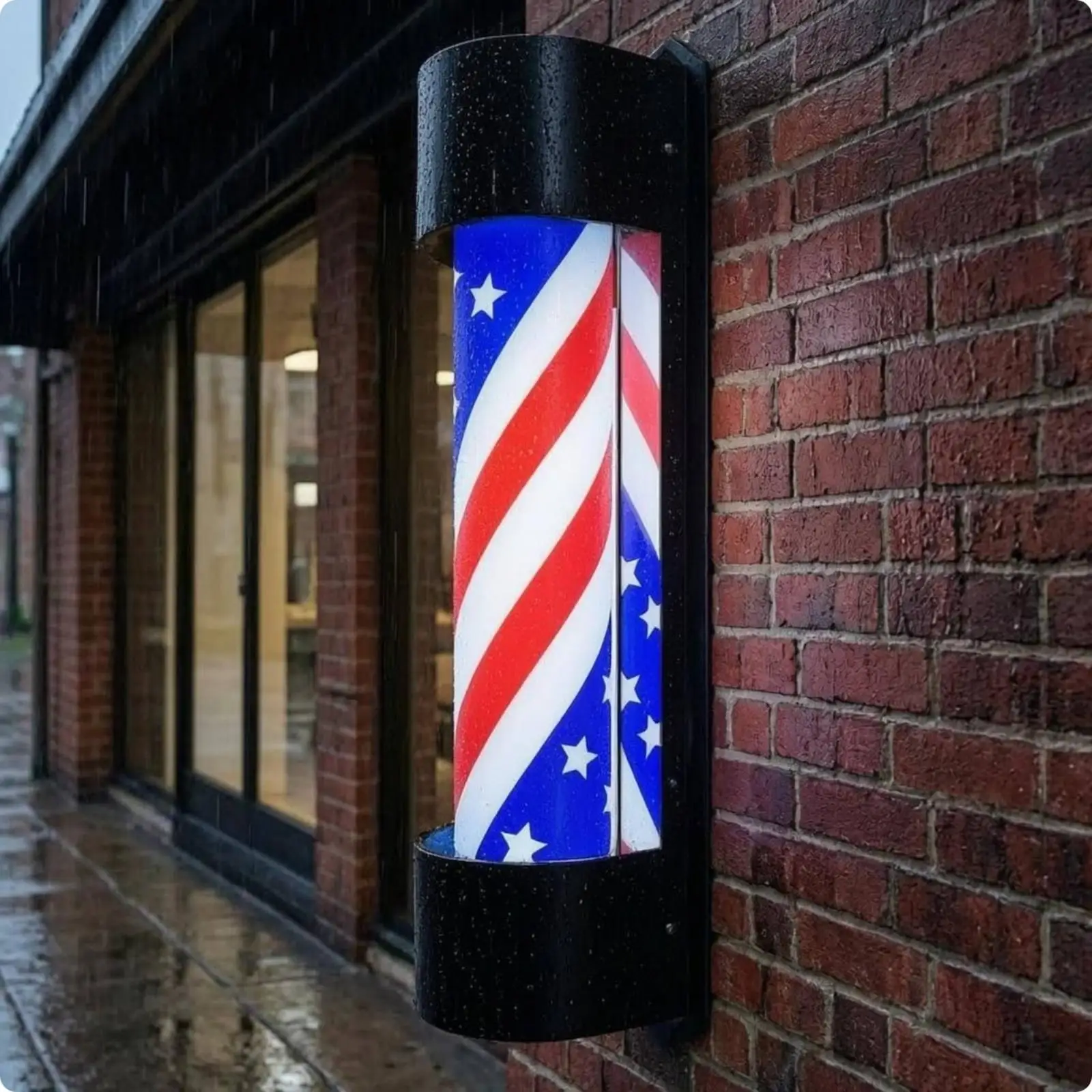 Wall Mount Barber Sign Light LED Rotating Pole for Beauty Salon Barbershop Decoration Display