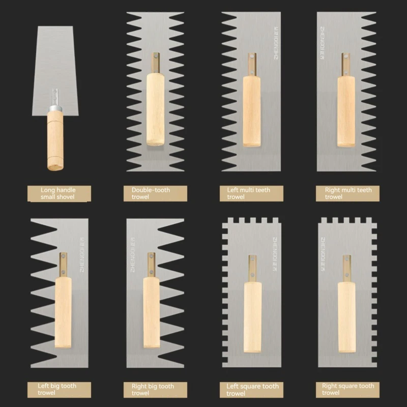 Serrated Trowel Tile Tiling Tool for Masons Workers Auxiliary Plastering Decoration Toothed Knife Ceramic Widened Large Boards