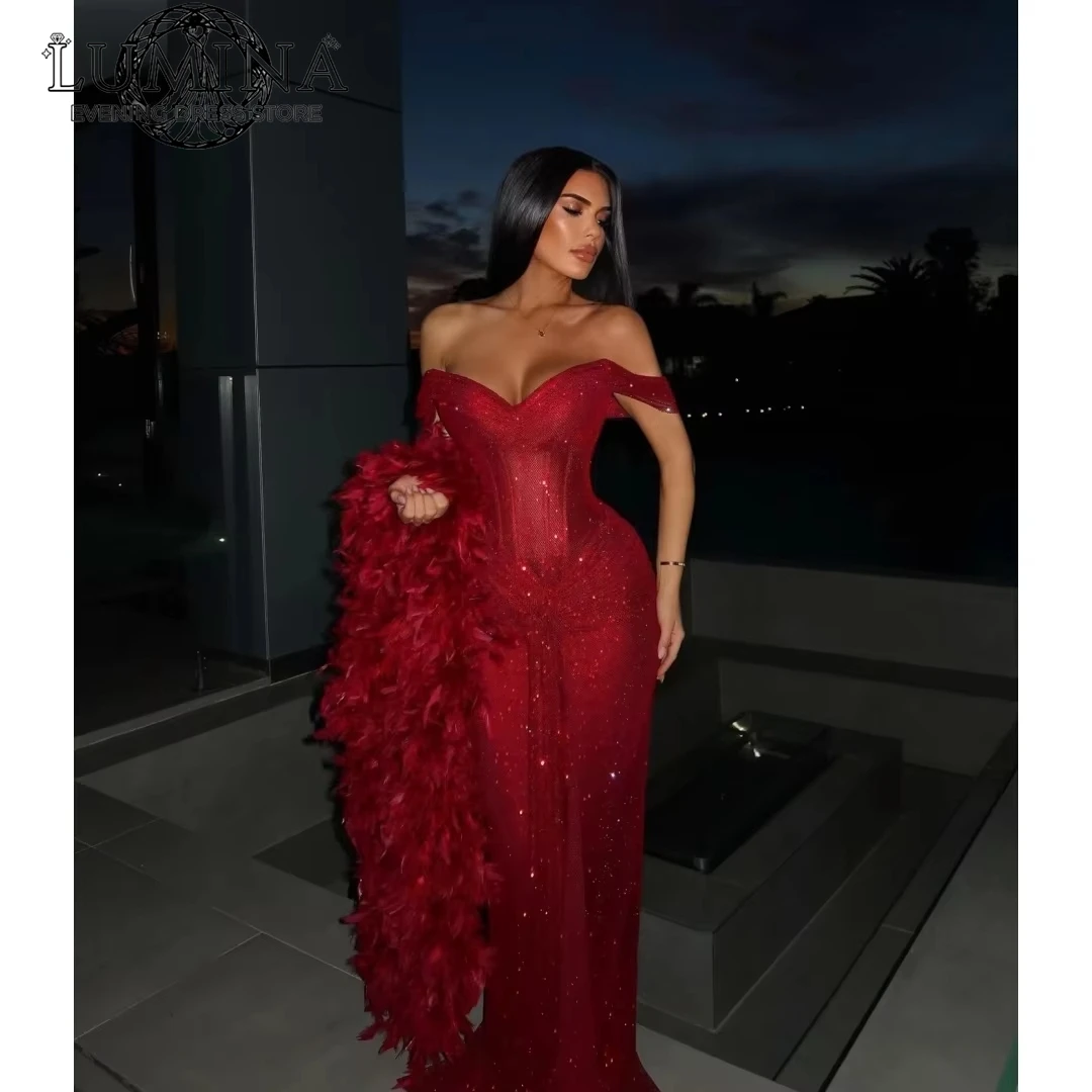Lumina Shawl Elegante Gala-Abendkleider für Besondere Anlässe Maßgefertigtes Arabisches Abendkleid Luxuriöse Partykleider 2026 Rot