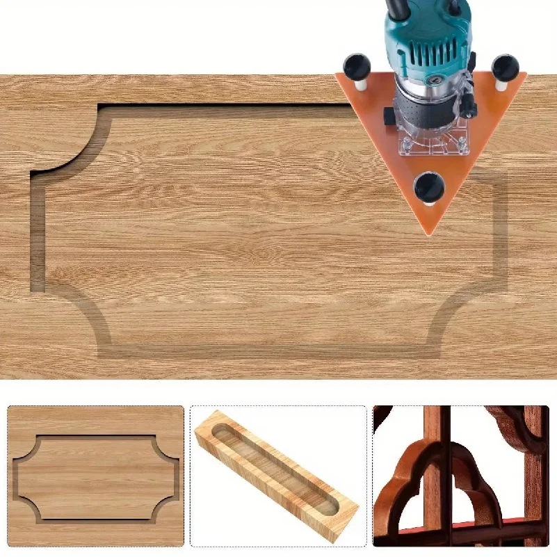 Woodworking Milling Groove Balance Board Flip Plate - Trimming Machine Router Base Triangular Plate for Slotting and Chamfering