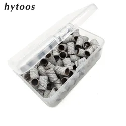 HYTOOS 100Pcs/Box Sanding Bands Without Mandrel Electric Nail Drill Accessories Nail Care Polishing Gel Polish Removal Tools