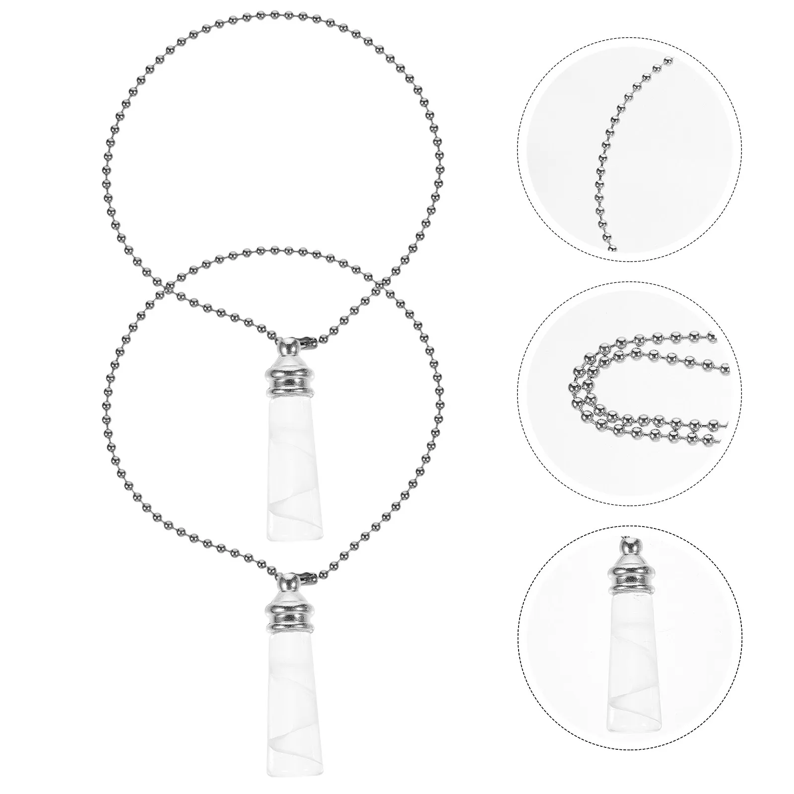 

2 шт. удлинителя цепочки-переключателя для потолочного вентилятора/светильника, премиум-класса, из металла и стекла, элегантный декор для дома