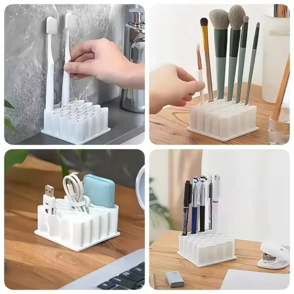 Multi Compartment Ointment Storage Rack Portable Tube Organizer for Home Bathroom and Desk Use Divided Storage Rack