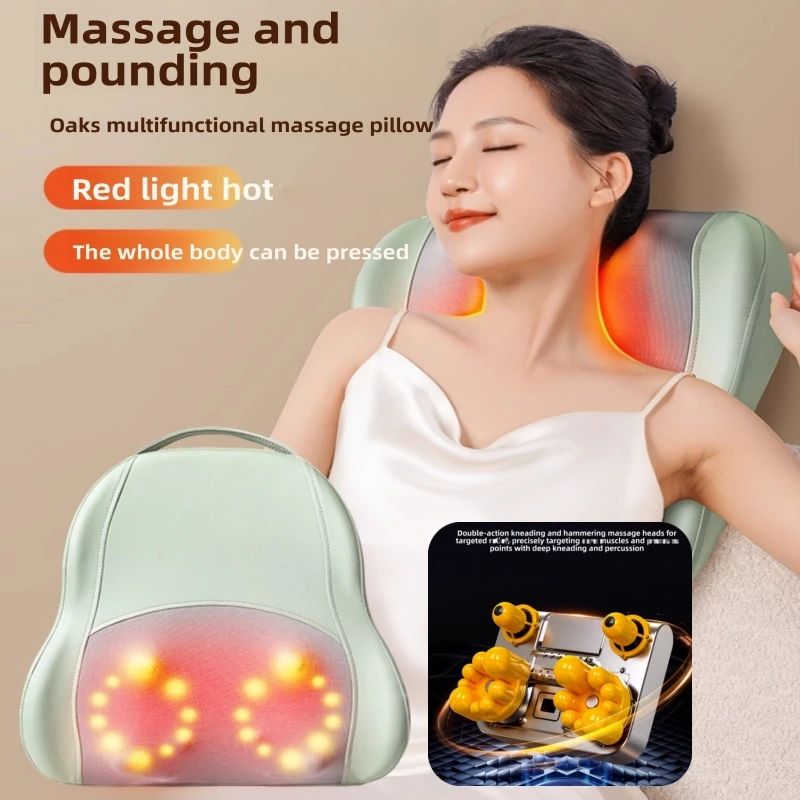 

Массажер для шеи и спины шиацу с подогревом 4D разминающий стук массажер для глубоких тканей для домашнего офиса рождественские подарки для женщин