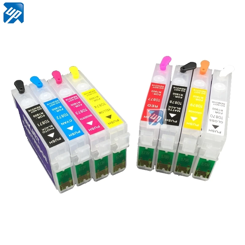 8 قطعة لإبسون 1900 R1900 خرطوشة الحبر القابلة لإعادة الملء كيبك CIS T0870/T0871/T0872/T0873/T0874/T0877/T0878/T0879 #2