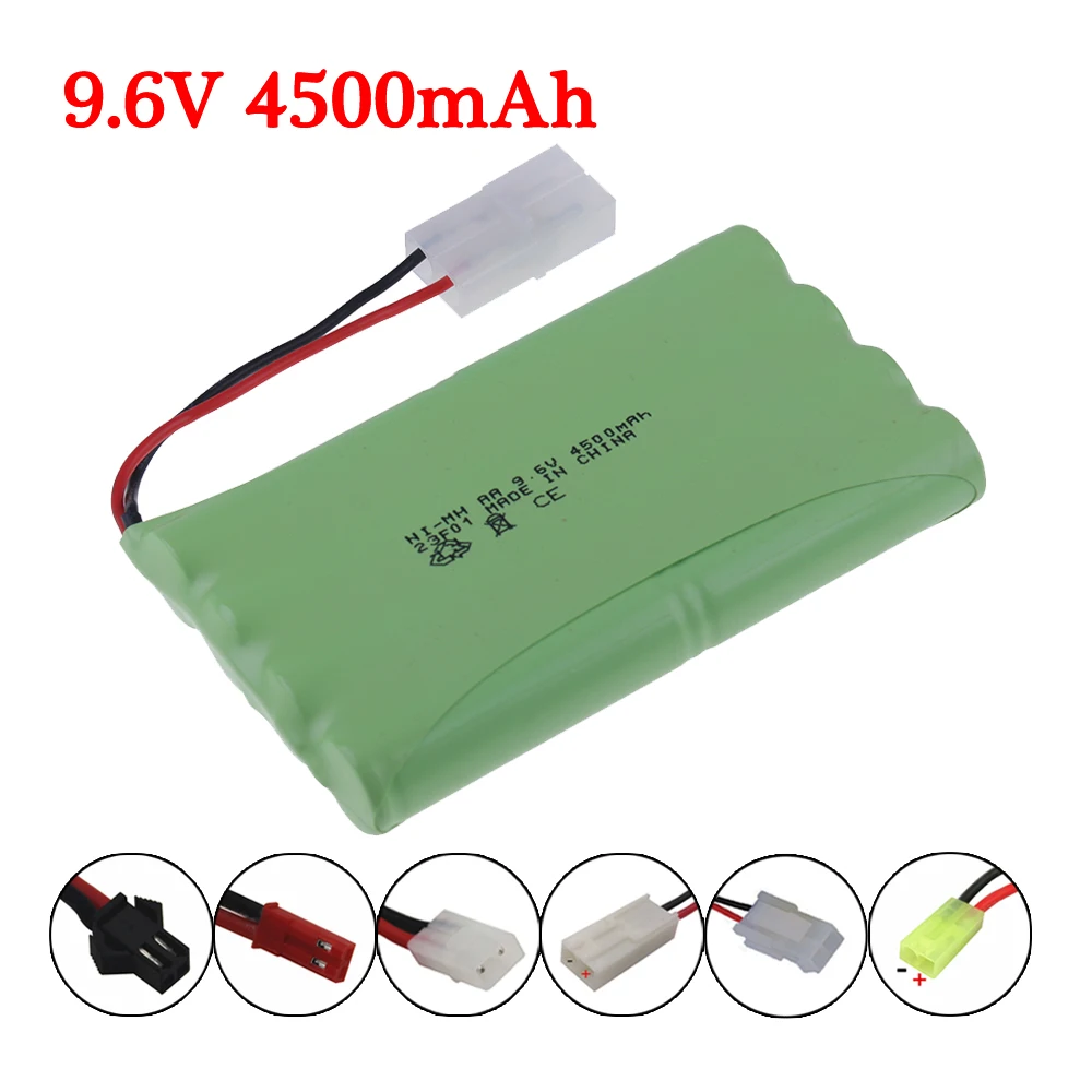 อัพเกรดเป็น4500mAh แบตเตอรี่9.6V AA NiMH สำหรับของเล่น RC รถยนต์หุ่นยนต์รถบรรทุกปืน AA 3000mAh 9.6V แบตเตอรี่แบบชาร์จไฟได้1ชิ้น