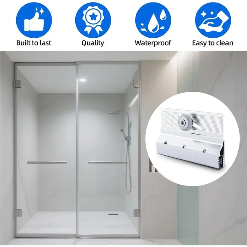 ABBP-M6053 Frameless Shower Door Top Bracket Roller Assembly, 3/4 In Round Plastic Wheel, Ball Bearings(2 Pack)