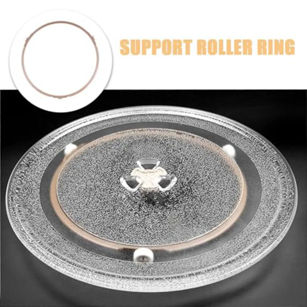 2-Pack Microwave Turntable Ring Roller Guide 17.8cm With 14mm Wheels Plastic Replacement Bracket For Kitchen