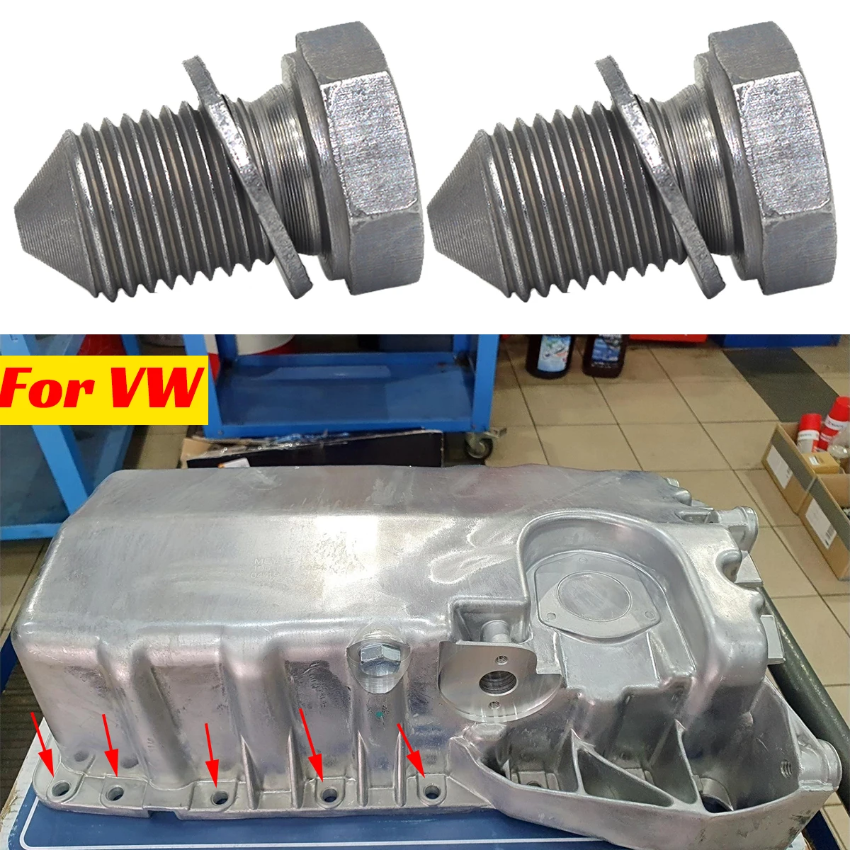 2X Engine Oil Sump Pan Plug For VW Golf Beetle Amarok Polo Tiguan Passat M14x1.5x22 Drain Seal Washer Screw Thread Accessories