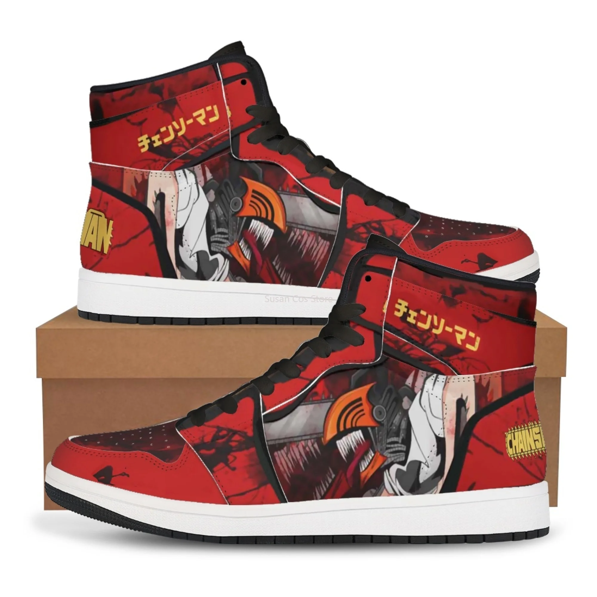 

Anime Denji shoes Chainsaw Customized sneakers Low cut shoes version Cute comic style Gifts male female Cosplay accessory