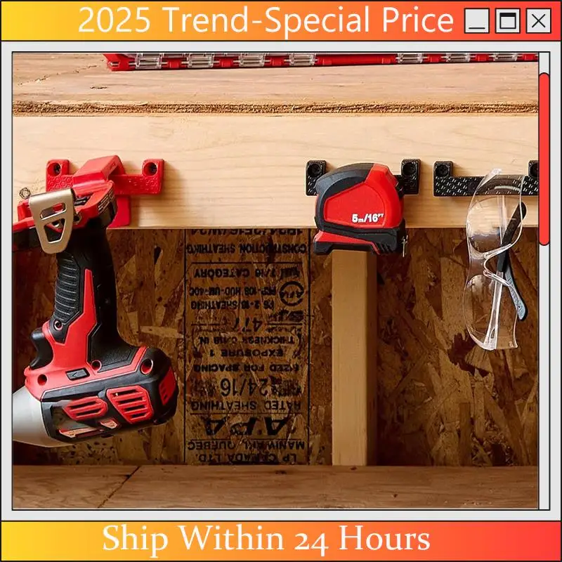 The New Tape Measure Holder Tool Storage For Garage Organization Tool Holder For Power Tool On Ladder, Work Bench 4 PCS