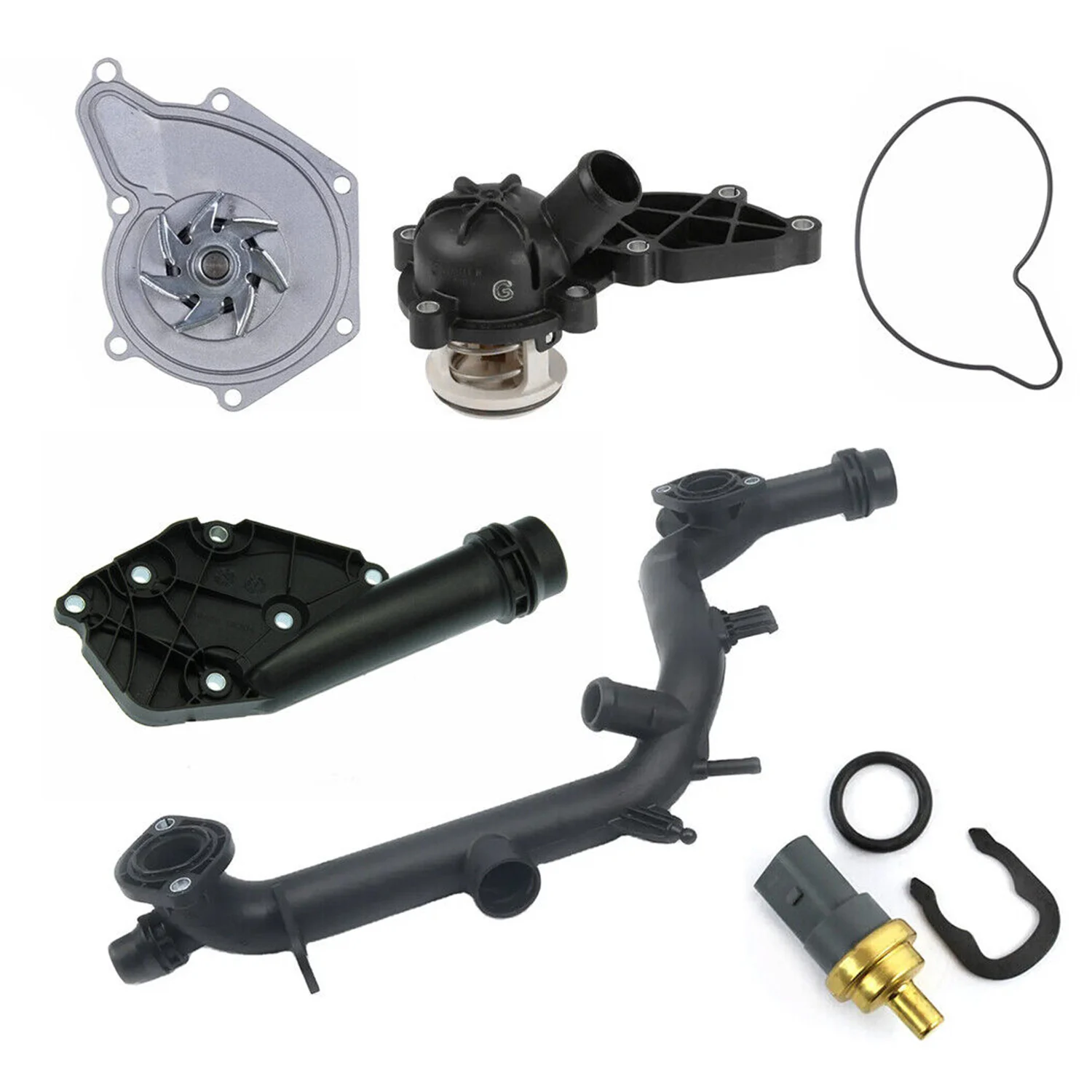 1 Set Cooling System Kit For Audi A4 Quattro A5 Quattro Q5 3.2 V6 06E121018B 06E121111M 06E121168B 06E121045J Car Engine Parts