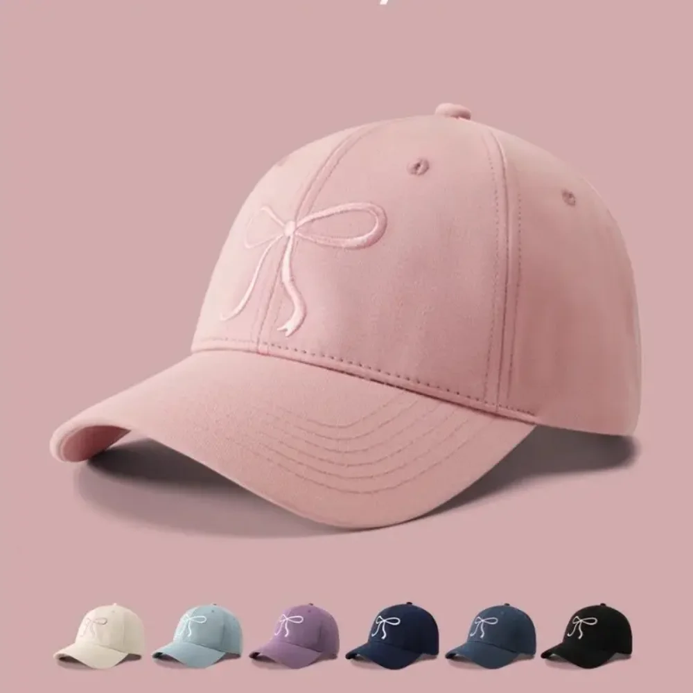 2pc Bow Baseball Cap Sweet Cute Soft Top Adjustable Dad Hat For Women Perfect Gift For Summer Party Spring Fashion And Daily