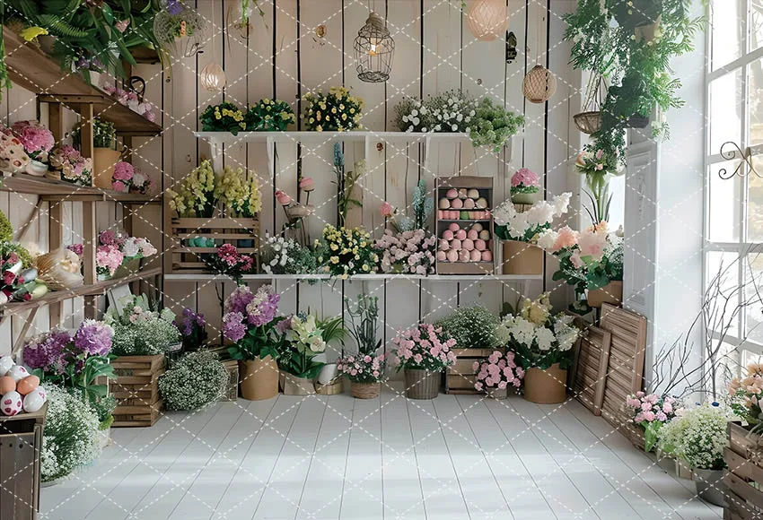 Mehofond Photography Backdrop Spring Easter Wonderland Newborn Birthday Party Colorful Egg Flower Window Decor Photo Background