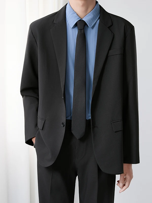 

Мужской повседневный костюм без драпировок, не требующий глажки, больших размеров, с подплечниками, весенне-осенний, модный, брендовый, премиум-класса