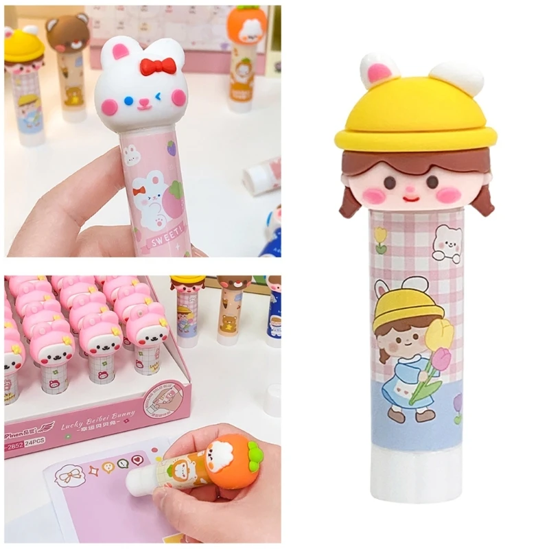 Students Glues Sticks for School Office Crafts Children Stationery DIY Need Glues Stick Cartoon Plastic Solid Glues